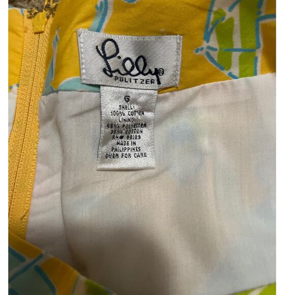Lilly Pulitzer Les Monkey Print Yellow Skirt Size 6 Vintage White label - Picture 4 of 11